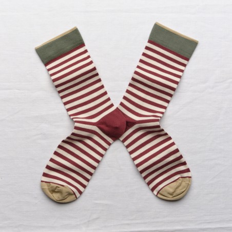 Socks Stripes Old Burgundy
